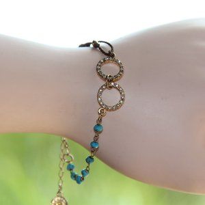 Blee Inara 18 k GP Turquoise, Crystal Bracelet